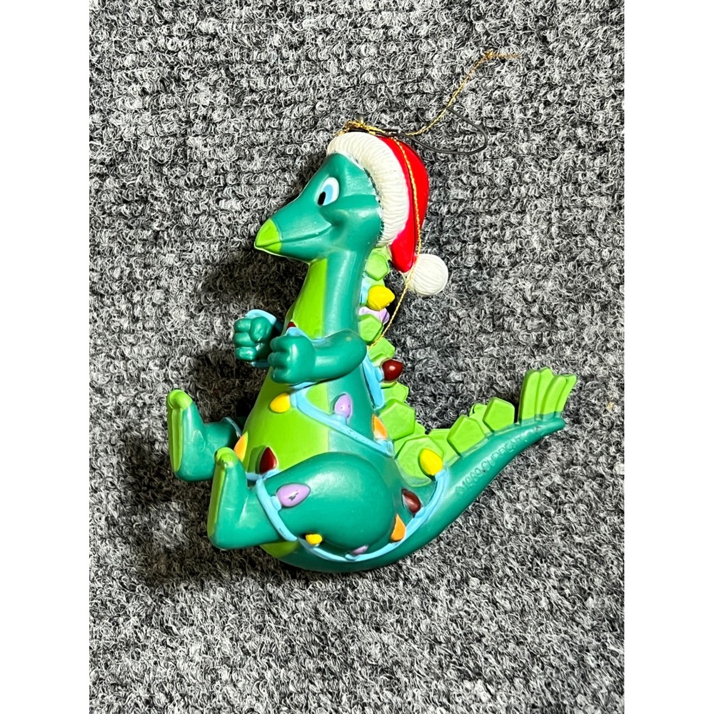 Vintage 1989 Current Inc Dinosaur Christmas Ornaments Set of 2